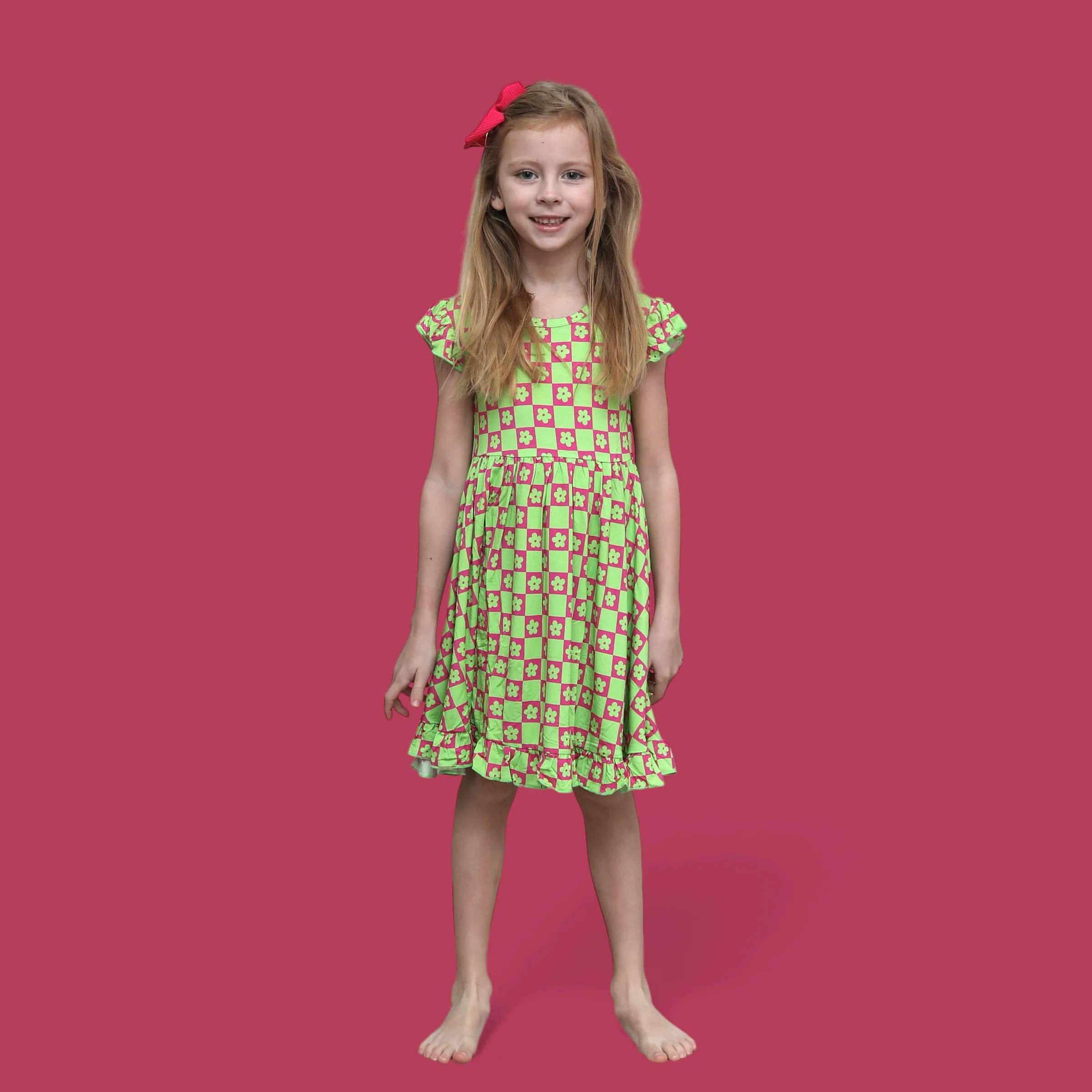 WILD DAISY CHECKERS DREAM RUFFLE DRESS - Image 19